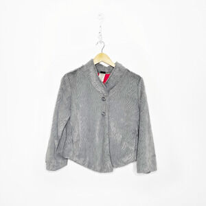 Patagonia Snow Jacket Shawl Wavy Fleece Gray fleece minky women's S SMALL